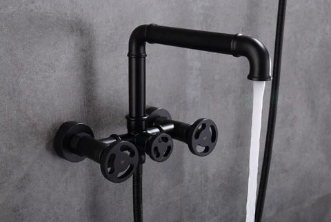 Matt Black Steampunk Bath Mixer #20116 - Image 2
