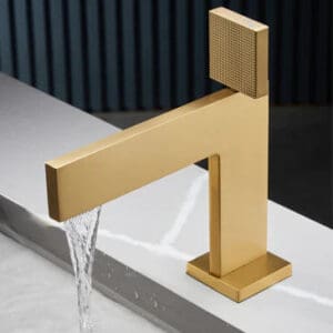 Brushed Gold Thin Basin Mixer #20142