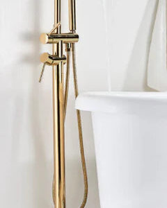Polished Gold Freestanding Bath Mixer #201444