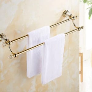 Gold Crystal Double Towel Rail #20249