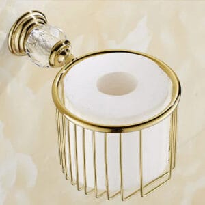 Gold Crystal Toilet Roll Holder #20247