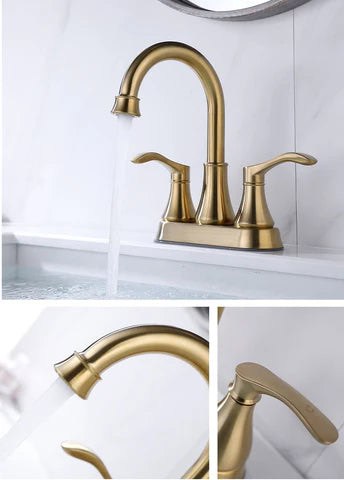 Modern Brushed Gold Basin Mixer #202345 - Image 5