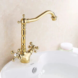 Classic Antique Polished Gold Basin Mixer #202360