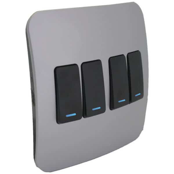 Four Lever One-Way Black Switch with Locator