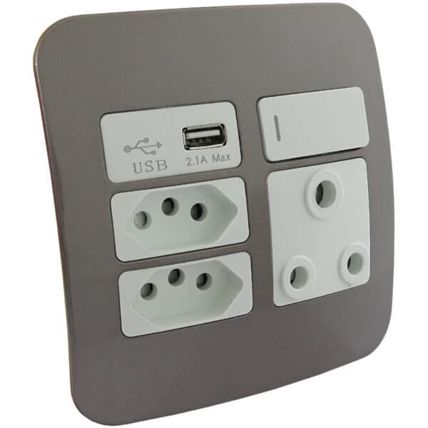USB Wall Socket - White/Silver/ Cream/Champagne/Bronze - Image 2