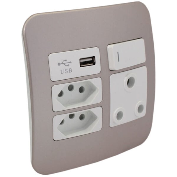 USB Wall Socket - White/Silver/ Cream/Champagne/Bronze - Image 3