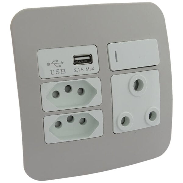 USB Wall Socket - White/Silver/ Cream/Champagne/Bronze - Image 4