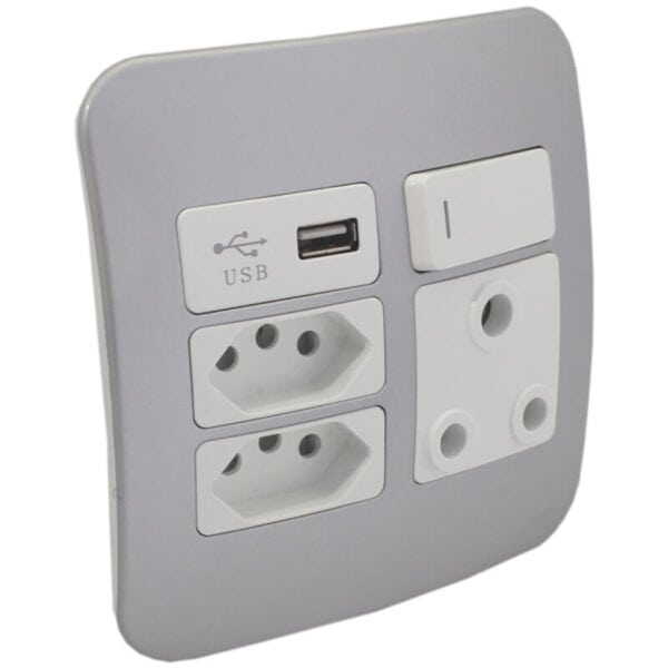 USB Wall Socket - White/Silver/ Cream/Champagne/Bronze - Image 5