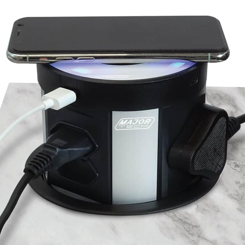 Wireless Charging Pop Up Power Tower - Black - Image 3
