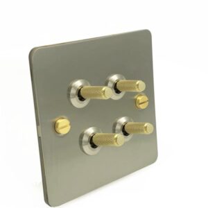 Detailed - Silver with Brass Toggle - 4 lever