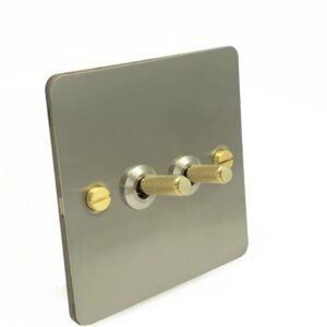 Detailed - Silver with Brass Toggle - 2 lever