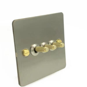 Detailed - Silver with Brass Toggle - 3 lever