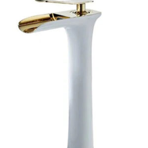 White and Gold Modern Waterfall Mixer #201825