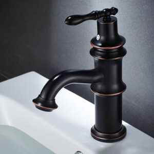 Black Retro Victorian Basin Mixer #201752