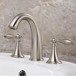 Brushed Nickel Antique Lever Handle 3 Hole Mixer #201786