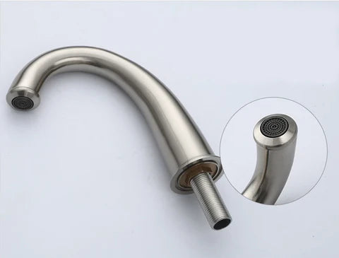 Brushed Nickel Antique Lever Handle 3 Hole Mixer #201786 - Image 2