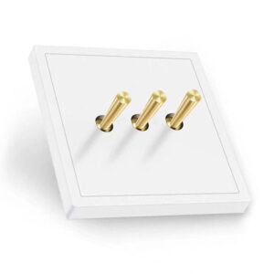 Luna White with Brass Toggle 3 Levers