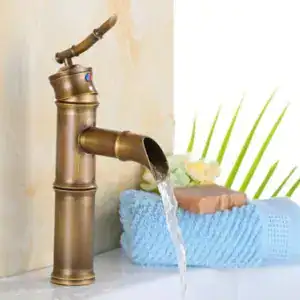 Single Handle Bamboo Shaped Mixer - Brass #201818