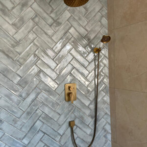 Antique Brass Shower Unit with Ceramic Hand Shower #20161