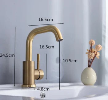 Brushed Gold Mini High Arc Mixer #202397 - Image 2