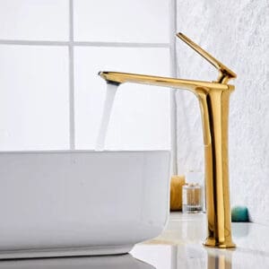 Gold Tall Modern Basin Mixer #202523