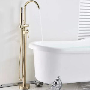 Brushed Gold Modern Freestanding Bath Mixer #1717