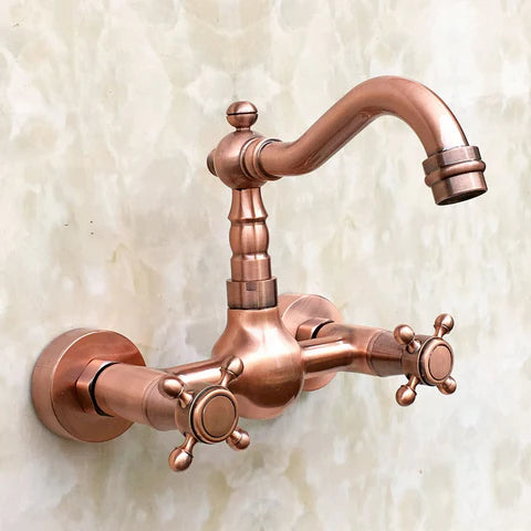 Copper Wall Mount Basin Mixer #201710 - Image 2