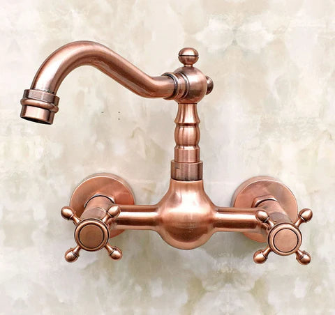 Copper Wall Mount Basin Mixer #201710 - Image 3