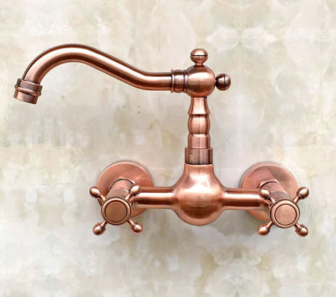 Copper Wall Mount Basin Mixer #201710 - Image 4