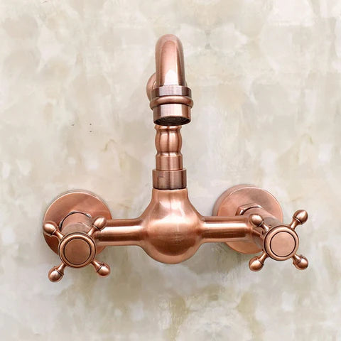 Copper Wall Mount Basin Mixer #201710 - Image 5