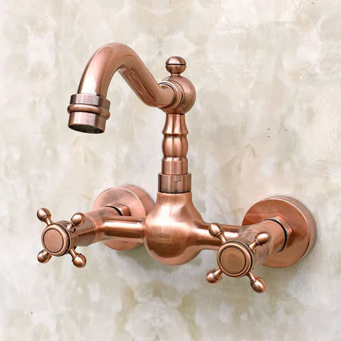 Copper Wall Mount Basin Mixer #201710 - Image 6