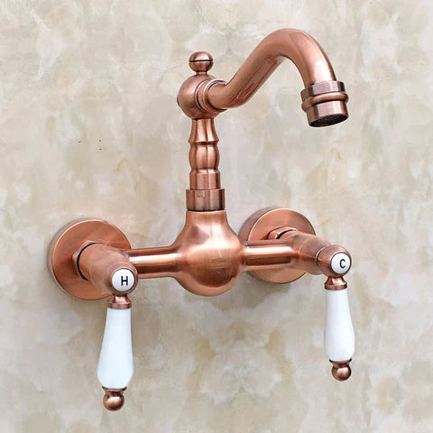 Copper Wall Mount Basin Mixer #201711 - Image 5