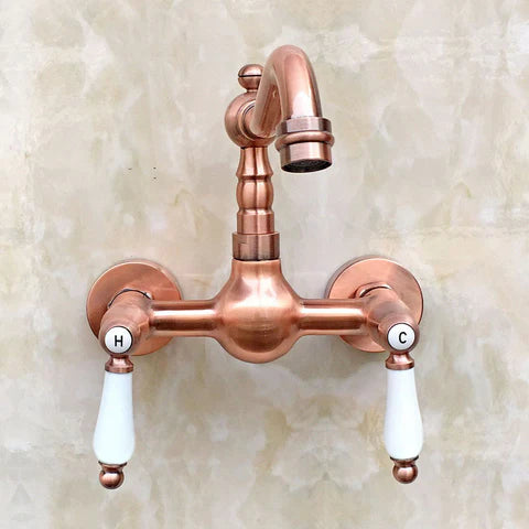 Copper Wall Mount Basin Mixer #201711 - Image 4
