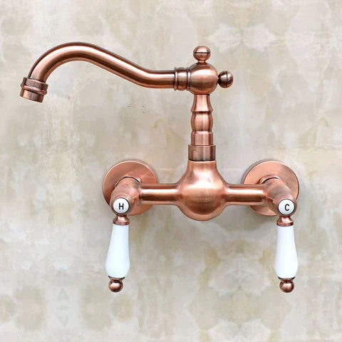 Copper Wall Mount Basin Mixer #201711 - Image 2