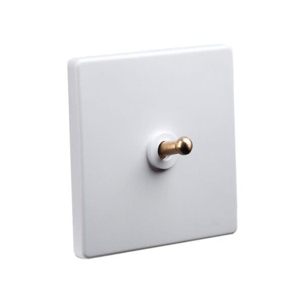 Classic - White with Brass Toggle - 1 Lever - Intermediate (3 way)