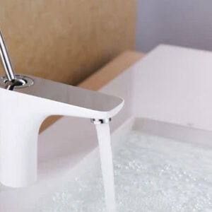 White and Chrome Modern Basin Mixer #201794