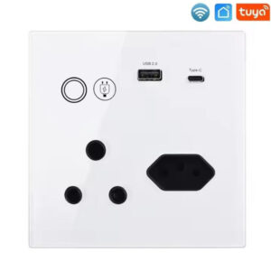 WIFI 4x4 SA Power Plug - 16A USB-C Socket - Type M Works with Energy Metering - White